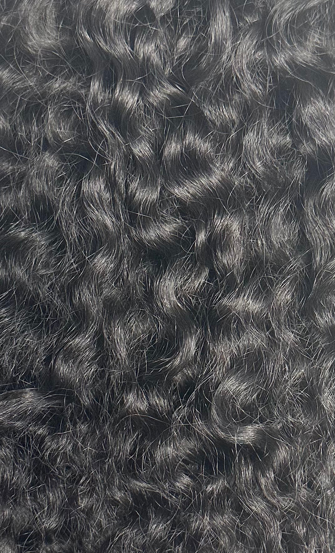 Close-up of curly black hair texture